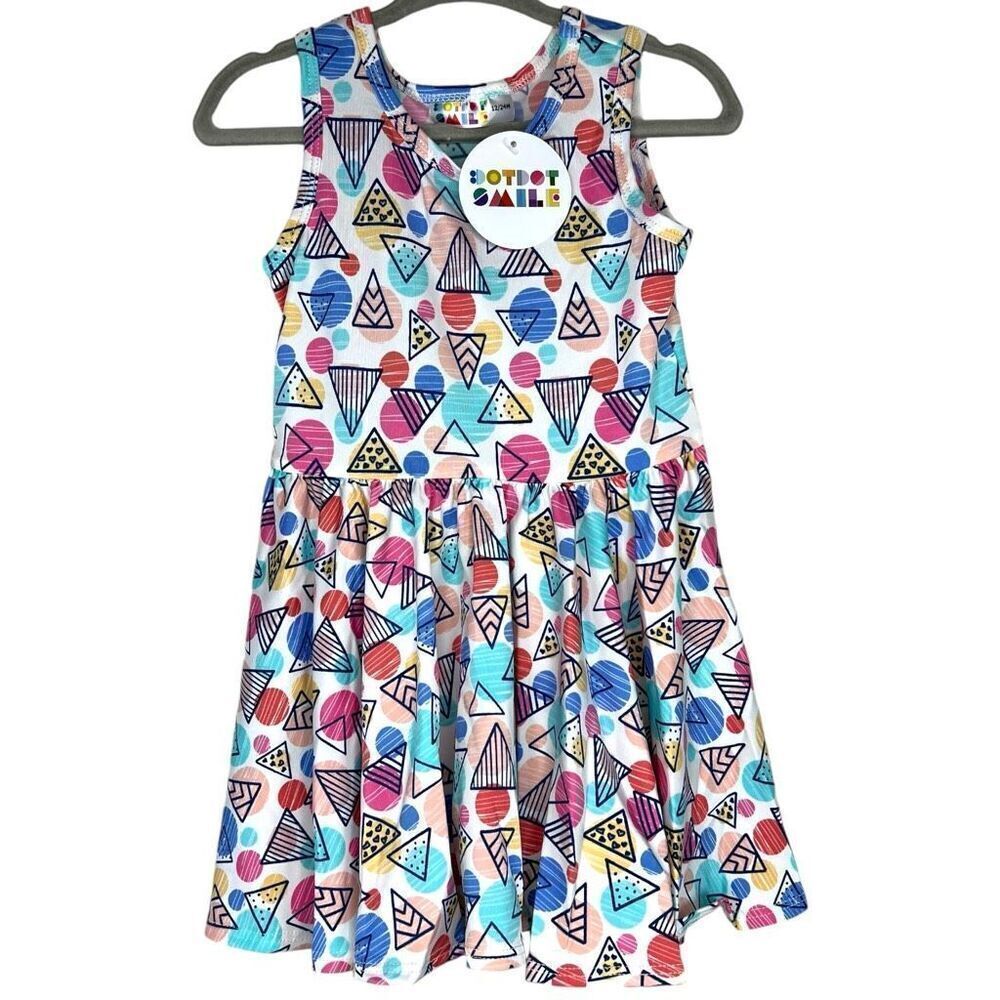 NEW Dot Dot Smile Fun Abstract Shape Tank Dress 12-24 Months